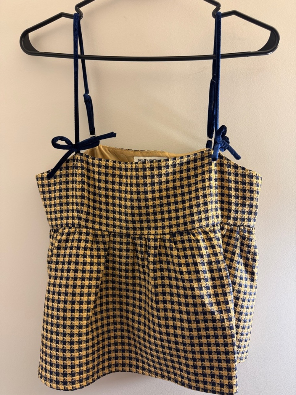 pretty garbage Navy and Tan Houndstooth Tank Top - Picture 4 of 5